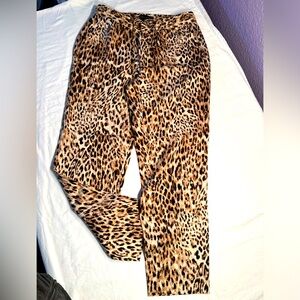 NWOT Banana Republic Animal Print Drawstring Pull on Pants Sz 0
